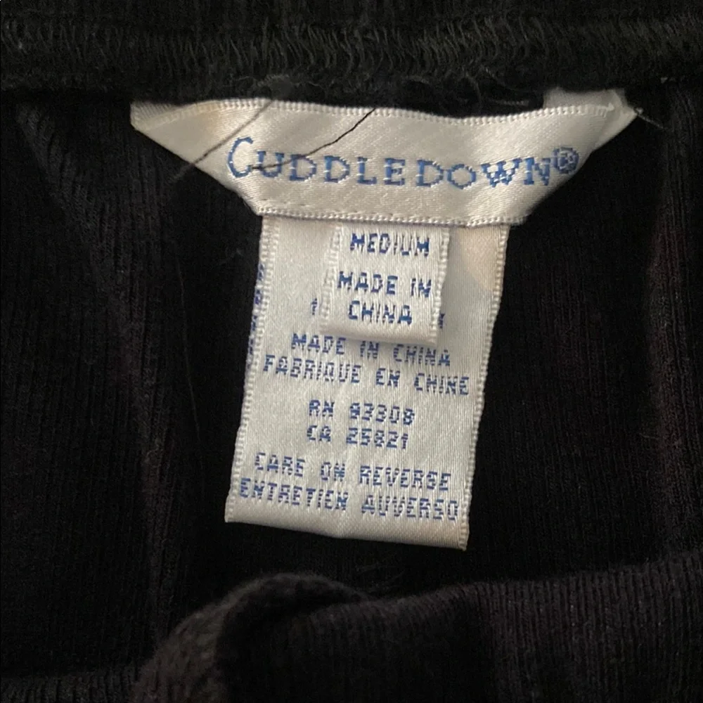 Cuddle down Black 2 piece pj with White Lace Trim - Picture 6 of 7